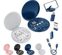 Humorous 9 in 1 Cable Case, 9 in 1 Cable Case, USB Adapter Multicharging Cable Case, Multi-Functional Compact Cable Card, 60w Fast Charge USB Type-C Micro Cable (2PCS-F)