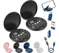 Humorous 9 in 1 Cable Case, 9 in 1 Cable Case, USB Adapter Multicharging Cable Case, Multi-Functional Compact Cable Card, 60w Fast Charge USB Type-C Micro Cable (2PCS-A)