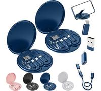 Humorous 9 in 1 Cable Case, 9 in 1 Cable Case, USB Adapter Multicharging Cable Case, Multi-Functional Compact Cable Card, 60w Fast Charge USB Type-C Micro Cable (2PCS-B)