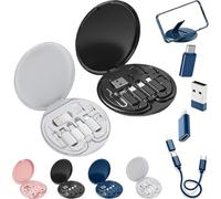Humorous 9 in 1 Cable Case, 9 in 1 Cable Case, USB Adapter Multicharging Cable Case, Multi-Functional Compact Cable Card, 60w Fast Charge USB Type-C Micro Cable (2PCS-H)