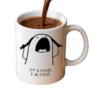 Humorous Ceramic Mug, Novelty Tea Drinkware, 4.7 Inches Porcelain Vessel with Wide Handle, Heat Resistant Water Cup, Cylindrical Mug with Glossy Finish, Birthday Gift for Friend and Home