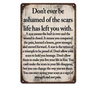 Humorous Metal Sign Don't Hide Your Scars Sarcastic Tin Decor For Outdoor Yard Farm Cafe Man Cave Wall-Art 8 X 12 inch