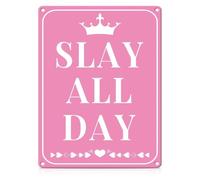 Humorous Metal Sign Slay All Day Wall-Art 12x8 Inch