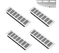 HUMORY 4 Piezas Rejilla de ventilación: 8 * 30CM Rejilla Ventilacion Aluminio, Rectangular Rejilla Ventilacion, Rejilla de ventilación Para Ventilación de Armarios y Dormitorios