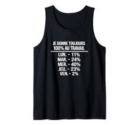 Humour Travail Français Blague Bureau Pourcentage Ironique Camiseta sin Mangas