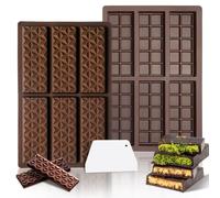 HUMTEOXI Molde Chocolate Dubai, 2 Piezas 12 Cavidades Molde para Tableta de Chocolate,Molde Chocolate Dubai, molde hondo Para Hacer Chocolate Dulces (2 Piezas con 12 Comederos)