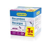 HUMYDRY - Pack 3 Recambios Antihumedad 450g - Absorbe la Humedad, Evita Olores y Manchas - Compatible con Deshumidificadores Humydry Premium 450, Smart y Premium Plus -Aroma Lavanda - Capacidad 15m2