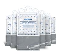HUMYDRY - Pack de 6 Perchas Colgantes Antihumedad para Armario y Ropa 450g - Absorbe la Humedad, Evita Olores y Manchas - Deshumidificadores en Bolsa - Aroma Neutro - Capacidad 15m2
