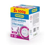HUMYDRY Recambios 3 Tabs 500g Lavanda - Pastillas Antihumedad para Deshumidificador sin enchufe | Absorbe humedad y evita moho, olores y condensación | Fragancia lavanda para espacios hasta 15m²