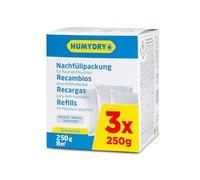HUMYDRY - Recambios Antihumedad 3x250g - Pack x 3 Bolsas para Deshumidificador - Compatible con Aparatos HUMYDRY Compact 250g - Espacios de hasta 8m2 - Aroma Neutro