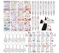 Humyoun 12 Set Christian Religious Gifts for Women Bulk Include Bible Verse Notebook Ballpoint Pen Acrylic Keychain and Magnetic Bookmark Floral Bible Verse Theme Inspirational Religious Party Favor