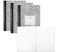 Humyoun 3 Pack Composition Notebooks Lab Notebook Graph Paper, 5 x 5 Quad Ruling, Black Marble Cover, 10.13 x 7.88 Inch, 96 Sheets