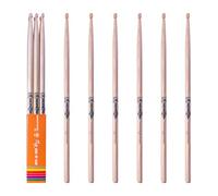 HUN Baqueta de tambor con brillo UV de neón, baqueta de tambor UV Glow, baqueta de tambor 5A, baqueta de tambor de nogal americano, para batería acústica o electrónica (natural)