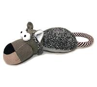 hund-natuerlich Wolf seppi Perro Juguete EN Aspecto de Lino Yute Color Gris Oliva con Rocío y Squeaker