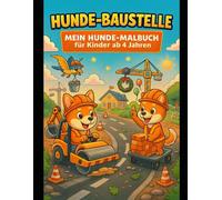 HUNDE-BAUSTELLE - Mein Super-Malbuch: 60 süße Hunde auf der Baustelle - Malspaß mit Bagger, Kran & Co. für Kinder ab 4 Jahren