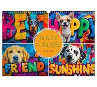 Hunde in Farbe - Dogs on the Wall (Wandkalender 2027 DIN A3 quer), CALVENDO Monatskalender: Zwölf ausdrucksstarke Hunde im angesagten Graffiti-Stil.