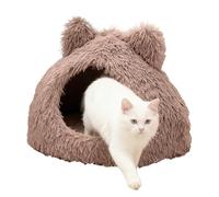 Hundebett Waschbar - Katzenbett | Weiches Plüsch - Halbgeschlossenes Rundes 48 x 30 cm Haustierbett Mit Abnehmbarem Kissen Rutschfestem Boden Für Innen Katzen Kätzchen Kleine Hunde