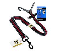Hundefreund Cinturón de Seguridad para Perros - Arnés de Coche Ajustable con Amortiguador para Perros Medianos y Grandes (Rojo, Perros medianos y Grandes)