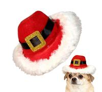 Hundehüte,weiße Plüschbesatz Kopfbedeckung verstellbare Kleidung - weiße Plüschbesatz Design Wintermütze für Hunde mit Weihnachtelementen - Für Geburtstagsfeier Hochzeitsfeier Winter Cosplay