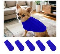 Hundepullover Set aus Polyester, gerippte einfarbige Strickoberteile - Haustier Artikel, Einsatz fuer kleine Hunde und kuehle Tage, praktisch im Alltag, Reise, Pflege oder Zuhause (4)