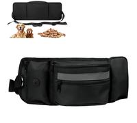 Hundetraining, Leckerlitasche für Hunde,Hund Zubehör, Bauchtasche für Hund Zubehör mit Kotbeutelspender,Flaschenhalter, Reflektor,für Gassi, Training und Outdoor (negro)
