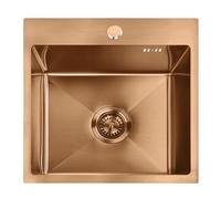 Hundir Rea Leo 40 Brush Copper 40X45X18,5Cm + Grifo De Cocina Fresh