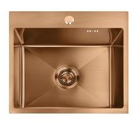 Hundir Rea Leo 50 Brush Copper 50X45X18,5Cm + Grifo De Cocina Fresh