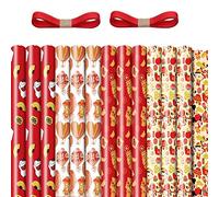 Hundnsney 12 Unidades Embalaje Papel de Hojas con Baños, Año Temprano Hazlo tú mismo Embalaje Rojo Papel de , 70 cm x 50 cm