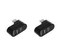Hundnsney 2X Concentrador USB 2.0 de 3 Puertos Distribuidor de Puerto USB Extensor USB 2.0 90°-180° Giratorio para Ordenador Portátil PC Tableta Impresora Cámara, 750132648