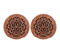 Hundnsney 2X Guitarra de Madera Agujero de Sonido Agujero Tapa Bloque de Retroalimentación Almohadilla de Madera de Caoba para Guitarras Folk Acústicas EQ, Estilo 1
