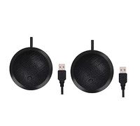 Hundnsney 2X Micrófono USB de conferencia, Micrófono de PC con condensador omnidireccional con indicador LED de botón de silencio, enchufar y jugar, para, etc.