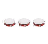 Hundnsney 3X Tambor Musical 8 Pulgadas Tambor Tambor Regalo de percusión para KTV Rojo