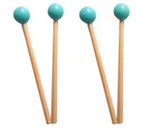 Hundnsney 4 piezas cabeza de goma suave palos de madera campana mazos para Glockenspiel xilófono Campana Instrumentos musicales Piezas Verde