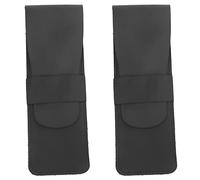 Hundnsney - Bolsa de almacenamiento para lápices de piel hecha a mano de piel de vaca con soporte para lápices, estilo retro, accesorios para diarios de viaje B, Negro