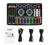 Hundnsney F999 Mezclador de Audio Live Sound Card Changer Mixing Console Amplifier Sound Card Phone Computer Universal Negro