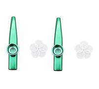 Hundnsney Kazoo - Flauta de aleación de aluminio y metal, 10 piezas, para niños, amantes de la música, color verde