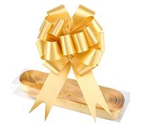Hundnsney Vklopdsh 1 Box 30 Pack Golden Ribbon Pull Bows for Wall,Gift Wraps,Christmas Trees,Wedding and Doors(13 x 16 cm)
