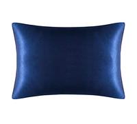 Hundnsney Vklopdsh Both Sides Natural Pure Silk Pillowcase for Hair and Skin, 600 Thread Count 50X75cm-Navy Blue