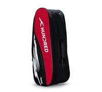 HUNDRED Cosmogear Badminton Kit-Bag (Black/Red, Size: Large) | Double Zipper | Bag with Front Zipper Pocket | Material: Polyester| Padded Back Straps | Easy-Carry Handle