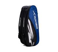 HUNDRED Cosmogear Badminton Kit-Bag (Black/Royal Blue, Size: Large) | Double Zipper | Bag with Front Zipper Pocket | Material: Polyester| Padded Back Straps | Easy-Carry Handle