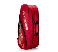 HUNDRED Cosmogear Badminton Kit-Bag (Red, Size: Large) | Double Zipper | Bag with Front Zipper Pocket | Material: Polyester| Padded Back Straps | Easy-Carry Handle