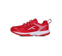 Hundred Court Star Non-Marking Badminton Shoes for Kids | Lightweight | X-Cushion Protection | Suitable for Indoor Tennis, Squash, Table Tennis, Basketball & Padel (Red/White, EU 36, UK 2, US 3)