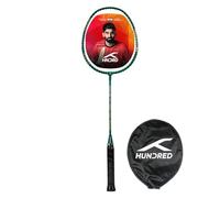 HUNDRED Powertek 200 Pro Badminton Racquet | Strung | Material: Aluminium | For Intermediate Players | Weight: 95 Grams | Maximum String Tension - 18-20lbs