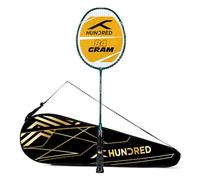 HUNDRED POWERTEK 905 Full Graphite Badminton Racket with Cover (Emerald) | for Intermediate Player | Weight: 84 gram | Maximum String Tension - 26lbs