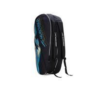 HUNDRED Strike Badminton and Tennis Racquet Kit Bag (Black, Size: Large/6in1) | Material: Polyester | Multiple Compartment with Side Pouch | Easy-Carry Handle | Padded Back Straps