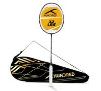 HUNDRED T-Rex 800 - Raqueta de bádminton con Cuerdas | Material: Fibra de Carbono | Género: Unisex | Marco Ligero de 84 g | Tensión máxima = 14,5 kg | Alta Durabilidad | Control Mejorado | Cubierta