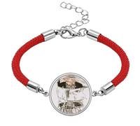 Hundred Years Human Life Art Deco Fashion Lucky Red String Bracelet Pulsera de cuerda hecha a mano