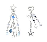 Hundredweat 2 Piezas Llavero Estético Y2K, Y2K Estética Estrella Accesorios,Llavero de Moda con Colgante de Pez,Llaveros con Borlas Largas,Llavero Portátil y Elegante, Decoración para Mujer,Regalos