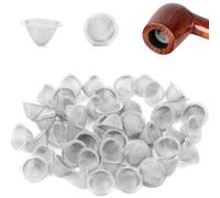 Hundredweat 50 Piezas Colador Cónico De Acero Inoxidable Filtro, Filtro De Tubo 19mm Pantalla De Acero Inoxidable Pantalla De Bola De Tubo Reutilizable para Fumar Bongs Y Pipas De Tabaco