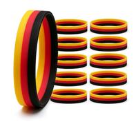 Hundredweat Juego de 10 artículos para fans de Alemania, pulsera para fans de la Copa del Mundo 2026, color negro, rojo, dorado, elástico, accesorio para el mundo del mundo 2026 para estadio de vista
